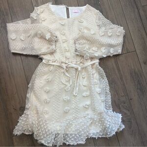 Pink Lily Cream Long Sleeve Dress